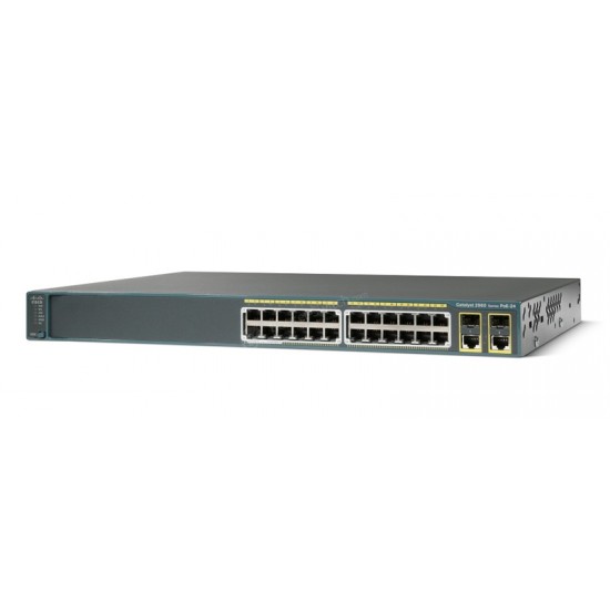 Cisco Catalyst 2960 Series 24 Port 10/100 PoE 2xT/SFP LAN Managed Switch WS-C2960-24PC-L V04