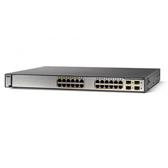 Cisco Catalyst 3750 24 Port 10/100/1000 Poe + 4 SFP WS-C3750G-24PS-E V08