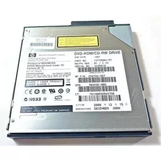 Refurbished HP ProLiant Novartis Server CD-RW/DVD-rom Combo drive DW-224E 294766-9D7 1977098V-57 383696-002