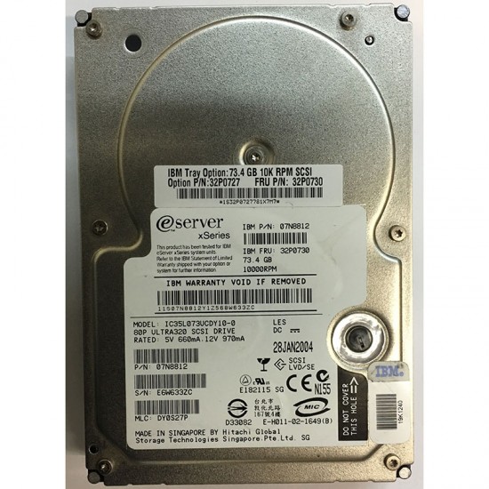 IBM 80GB 7.2K RPM 3Gbps 3.5Inch SATA HDD 71P7293 71P7292