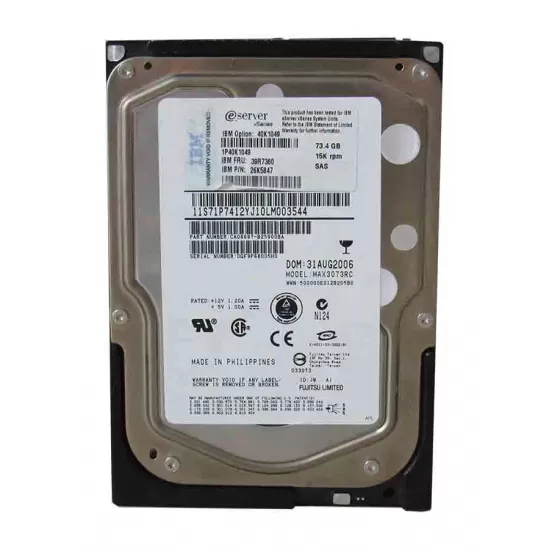 Refurbished IBM 73gb 10k rpm 2g SP 3.5 Inch FC Hard Disk Drive 26K5207 17R6207 06P5762