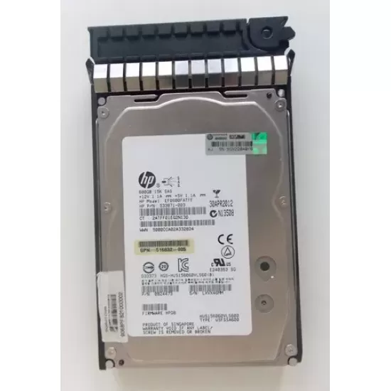 Refurbished HP EVA 600GB SAS 6Gbps 15K 3.5 inch HDD 635330-001