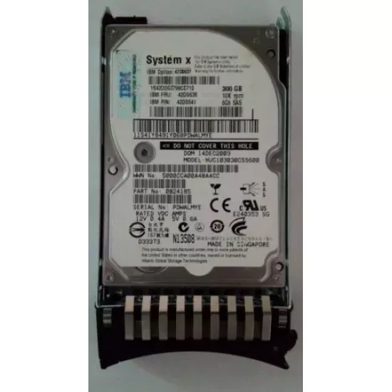 Refurbished IBM 300gb 10k rpm 6g 2.5 Inch SAS Hard Disk Drive 42D0637 42D0638 42D0641