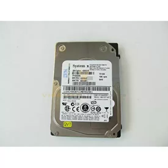 Refurbished IBM 73gb 15k rpm 3g 2.5 Inch SAS Hard Disk Drive 42C0261 43X0845 43X0847