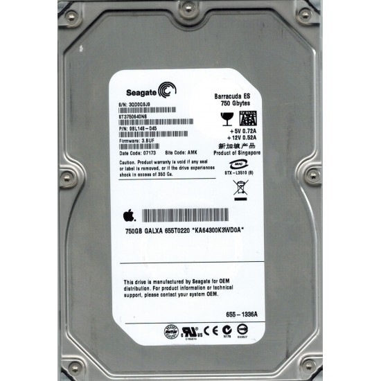 Seagate 750GB SATA 3G 3.5inch 7.2K RPM Hard Disk 9BL148-041